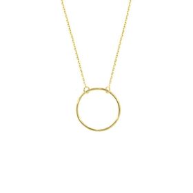 Engin Gold 14k Sade Altın Halka Geometrik Kolye
