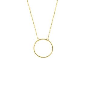 Engin Gold 14k Sade Altın Halka Geometrik Kolye