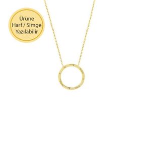 Engin Gold 14k Sade Altın Halka Geometrik Kolye