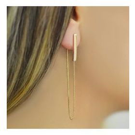 Engin Gold 14k Sade Altın Sallantılı Küpe