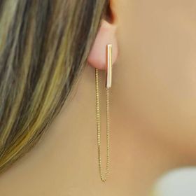 Engin Gold 14k Sade Altın Sallantılı Küpe