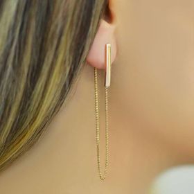 Engin Gold 14k Sade Altın Sallantılı Küpe