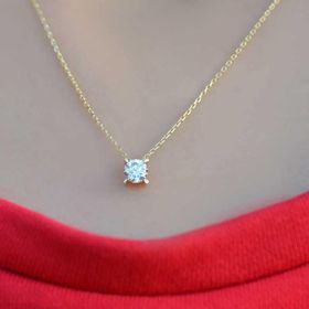 Engin Gold 14k Sarı Altın Tektaş Kolye