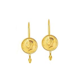 Engin Gold 22 Ayar Ata Çeyrek Sallantılı Altın Küpe