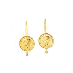 Engin Gold 22 Ayar Ata Çeyrek Sallantılı Altın Küpe