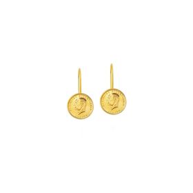 Engin Gold 22 Ayar Ata Çeyrek Sallantılı Altın Küpe