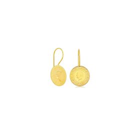 Engin Gold 22 Ayar Çeyrek Altınlı Sallantılı Altın Küpe