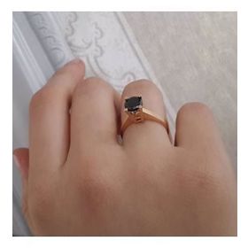 Engin Gold Oniks Taşlı Rose Altın Yüzük