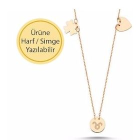 Engin Kuyumculuk 14 Ayar Altıın Kalp Yonca Kolye