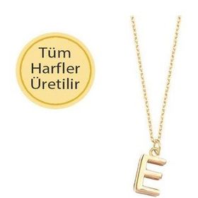 Engin Kuyumculuk 14 Ayar Altın E Harfli Kolye