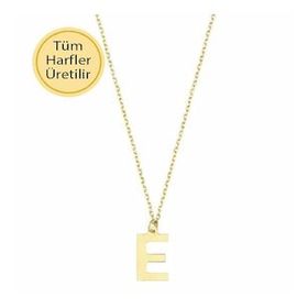 Engin Kuyumculuk 14 Ayar Altın E Harfli Kolye