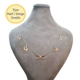 Engin Kuyumculuk 14 Ayar Altın Harf ve Sonsuzluk Kolye