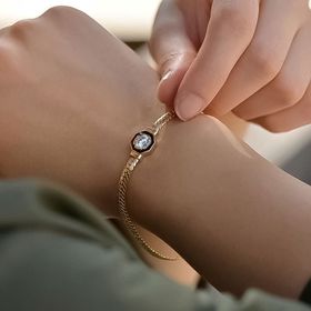 Engin Kuyumculuk 14 Ayar Sarı Altın Tektaş Bileklik