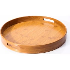 English Home Bambum Carne Bambu 35 Cm Bej Yuvarlak Tepsi
