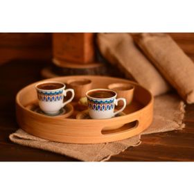 English Home Bambum Carne Bambu 35 Cm Bej Yuvarlak Tepsi