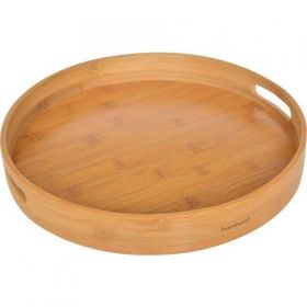 English Home Bambum Carne Bambu 35 Cm Bej Yuvarlak Tepsi