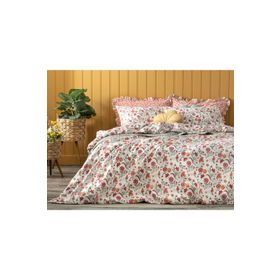English Home Blissful Garden 200x220 cm Pembe Pamuklu Çift Kişilik Nevresim Seti