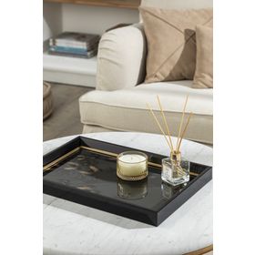 English Home Butterfly Goldie 31x46 cm Siyah-Gold Dekoratif Tepsi