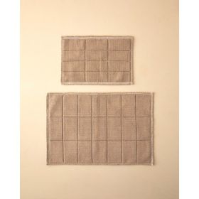 English Home Classy Diamond Pamuklu Bukle 60x90 + 40x60 cm Bej Banyo Paspası Seti