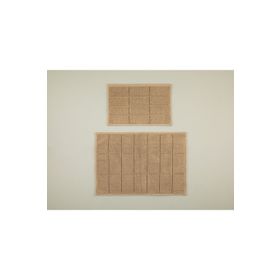 English Home Classy Diamond Pamuklu Bukle 60x90 + 40x60 cm Bej Banyo Paspası Seti