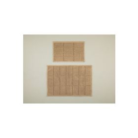 English Home Classy Diamond Pamuklu Bukle 60x90 + 40x60 cm Bej Banyo Paspası Seti