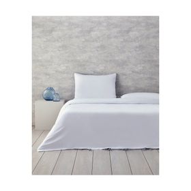 English Home Comfy Plain Beyaz Lacivert Çift Kişilik Nevresim Takımı