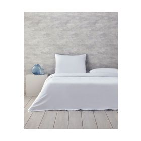 English Home Comfy Plain Beyaz Lacivert Çift Kişilik Nevresim Takımı