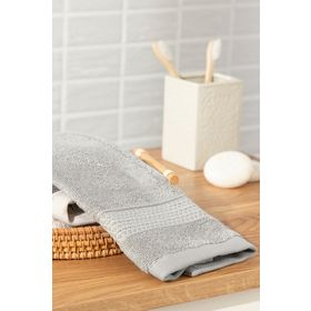 English Home Deluxe Pamuklu Low Twist 30x50 cm Gri El Havlusu