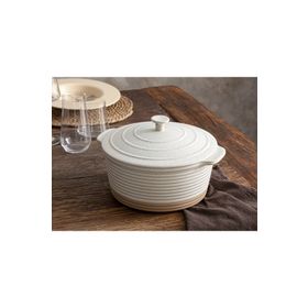 English Home Dots Stoneware 29 cm Beyaz Tencere