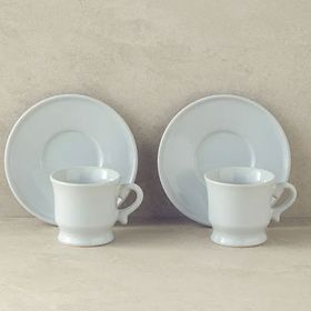 English Home Elite Seramik 4 Parça 2 Kişilik 90 ML Gri Kahve Fincan Takımı