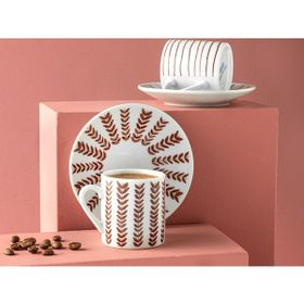 English Home Enda Porselen Bordo 2'li 80 ml Kahve Fincan Takımı