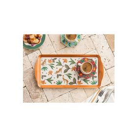 English Home Exotic Flower 37x18 cm Sarı Melamin Tepsi