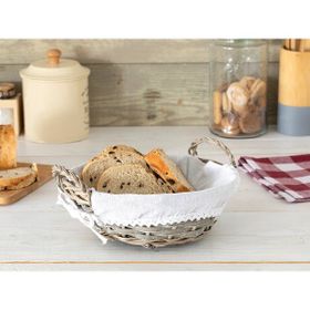 English Home Fiesta Hasır 25 x 9 Cm Bej Yuvarlak Ekmek Sepeti