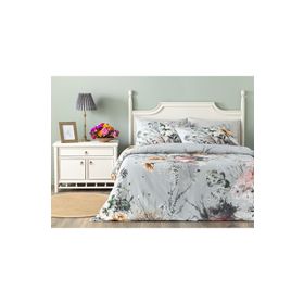 English Home Flower Heaven Dijital Baskılı Soft Cotton 160x220 cm Gri Tek Kişilik Nevresim Takımı