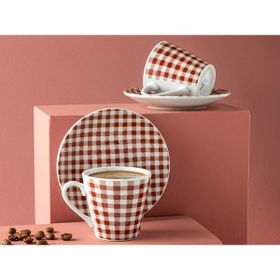 English Home Gules Bordo 2 kişilik 80 ML Kahve Fincan Takımı