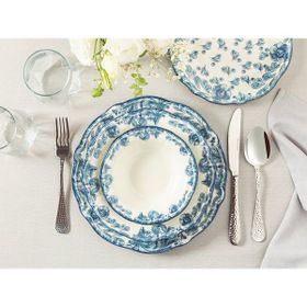 English Home Intense Porselen Mavi 24 Parça 6 Kişilik Yemek Takımı