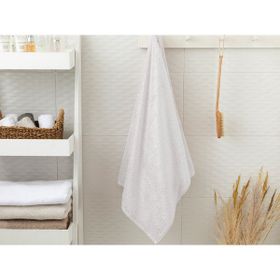 English Home Leafy Bambu 70x140 cm Beyaz Banyo Havlusu