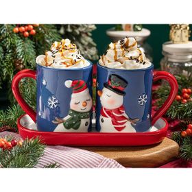 English Home Lovely Snowmans Lacivert 2'li Kupa