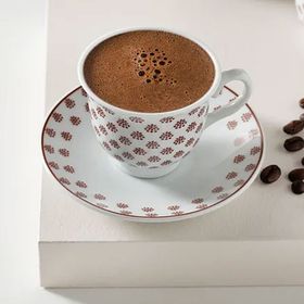 English Home Mindy Porselen 4 Parça 2 Kişilik 80 ml Bordo Kahve Fincan Takımı