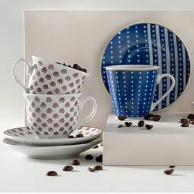 English Home Mindy Porselen 4 Parça 2 Kişilik 80 ml Bordo Kahve Fincan Takımı