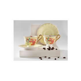 English Home Miranda New Bone China 4 Parça 2 Kişilik 90 ml Açık Sarı Kahve Fincan Takımı