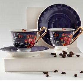 English Home Miranda New Bone China 4 Parça 2 Kişilik 90 ML Lacivert Kahve Fincan Takımı
