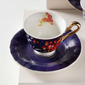 English Home Miranda New Bone China 4 Parça 2 Kişilik 90 ML Lacivert Kahve Fincan Takımı