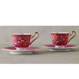 English Home Miranda New Bone China 4 Parça 2 Kişilik 90 ml Pembe Kahve Fincan Takımı