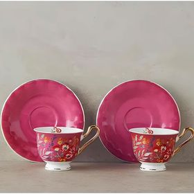 English Home Miranda New Bone China 4 Parça 2 Kişilik 90 ml Pembe Kahve Fincan Takımı