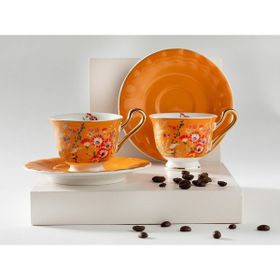 English Home Miranda New Bone China 4 Parça 2 Kişilik 90 ml Turuncu Kahve Fincan Takımı