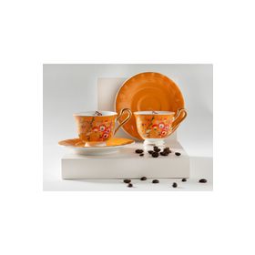 English Home Miranda New Bone China 4 Parça 2 Kişilik 90 ml Turuncu Kahve Fincan Takımı