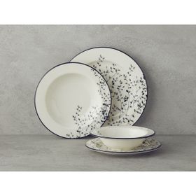 English Home Mystic Cam Siyah 24 Parça 6 Kişilik Yemek Takımı