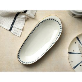 English Home Navy Dots Porselen 15 cm Mavi-Beyaz Kase
