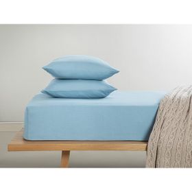 English Home Novella Premium Soft Cotton Mavi Tek Kişilik Lastikli Çarşaf Takımı